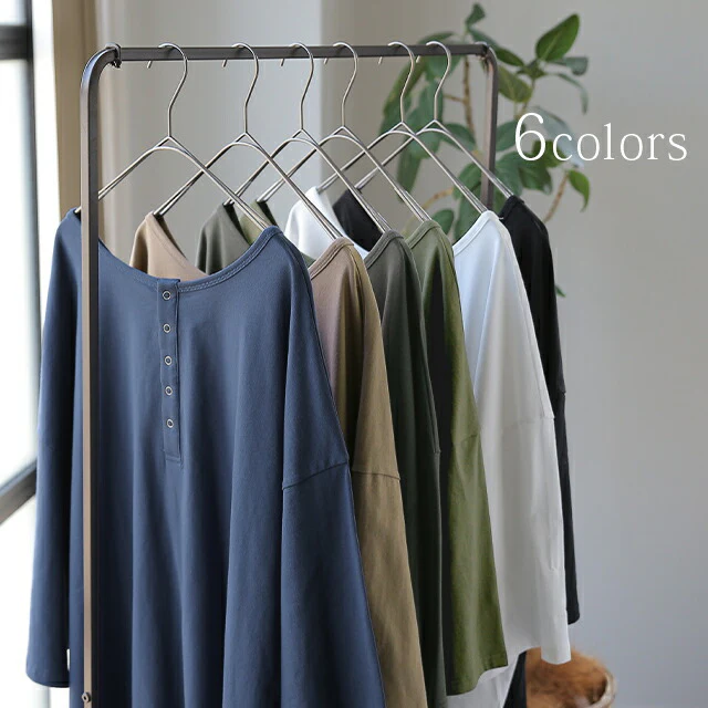 【夏セール】 「究極の”ゆる”シルエット」前後 2WAY カットソー カットソー Tシャツ ヘンリーネック 大きいサイズ 無地 レイヤード ティーシャツ オーバーサイズ ビッグ プラスサイズ プルオーバー 半袖 黒 春 夏 HUG.U メール便 - Image 29
