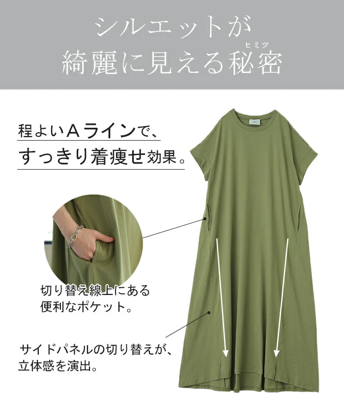「形がお洒落」 Tシャツワンピ ワンピース レディース ■一部7月上旬入荷 Tシャツワンピース マキシワンピ マキシ ロングワンピース ロングワンピ ロング ビッグ ドルマン ワンピ カットソー Aライン きれいめ 体型カバー 大きいサイズ 黒 白 春 夏 コクーン 半袖 HUG.U - Image 6