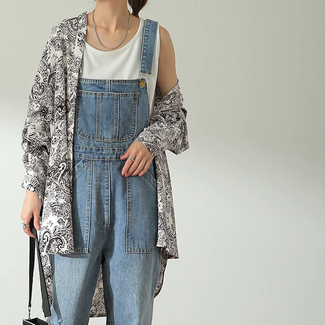 シャツ 「とろみ感。」 ペイズリー柄 レディース スリット トップス ロング ロングシャツ ブラウス チュニック バンドカラー ノーカラー 体型カバー レイヤード オーバーサイズ 総柄 ペイズリー 柄 長袖 羽織 大きいサイズ 黒 白 春 夏 HUG.U メール便 - Image 28