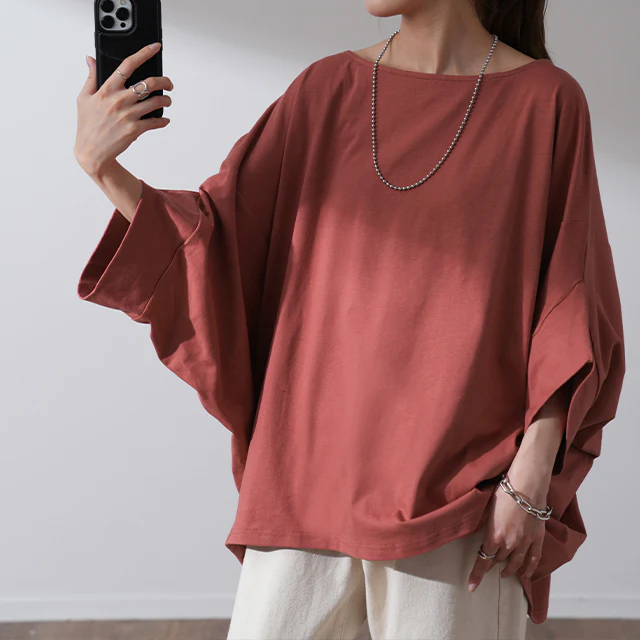 Tシャツ 『究極』 体型カバー トップス ■一部7月下旬入荷 二の腕カバー レディース インナー ティーシャツ チュニック ビッグ プラスサイズ 半袖 おしゃれ 大きいサイズ 長め ゆったり 変形シルエット ロング 白 お尻が隠れる 白 黒 春 夏 HUG.U メール便 - Image 39