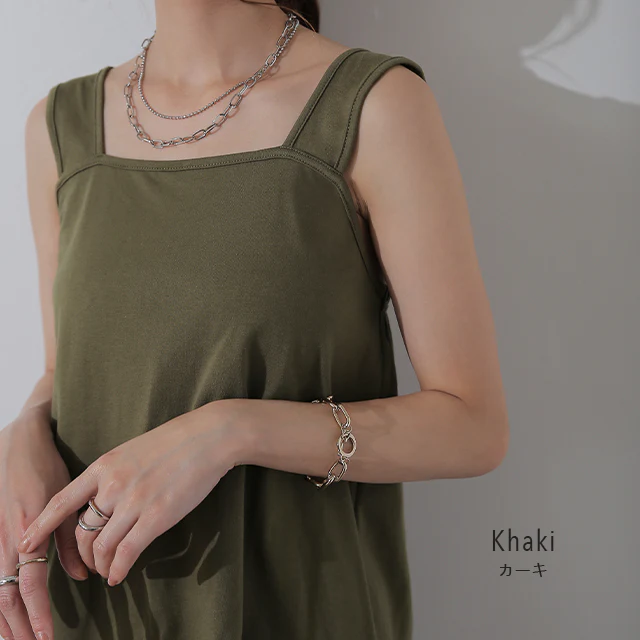 長い丈【ブラ紐・お尻隠し】 タンク インナー キャミソール ■一部7月中旬入荷 キャミ ロング 谷間 肌着 トップス お尻が隠れる レディース つけ裾 タンクトップ レイヤード ブラ紐隠し 重ね着 スクエアネック 体型カバー 大きいサイズ 肩紐 黒 白 春 夏 メール便 - Image 14