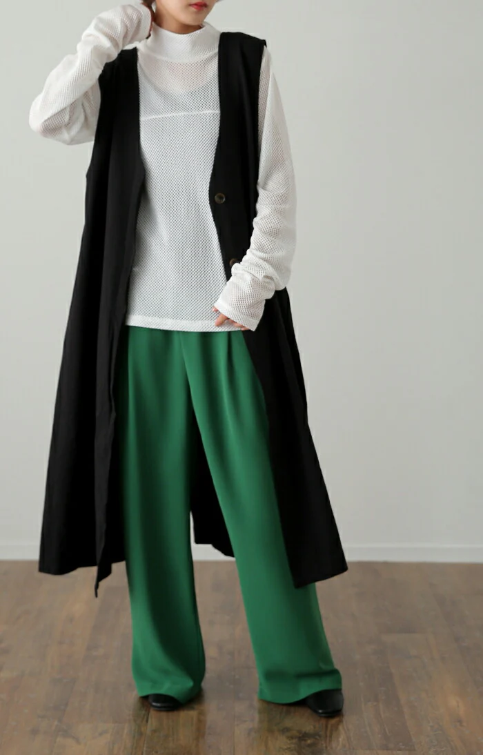 メッシュ 「袖くしゅ」シアー トップス メッシュニット 透かし編みニット ニット レディース ハイネック インナー 長袖 透け 薄手 タートル タートルネックきれいめ 無地 体型カバー レイヤード 重ね着 黒 ブラック 大きいサイズ 春 夏 HUG.U メール便 - Image 27