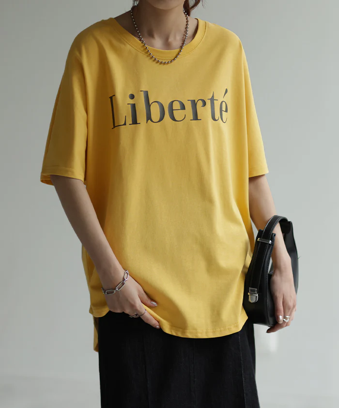 ロゴ Tシャツ 求めてた きれいめ 半袖 レディース ロゴT ■一部7月上旬入荷 オーバーサイズ 体型カバー ドルマン ビッグ プリント 二の腕カバー 綺麗目 大人 ドロップショルダー カットソー ゆったり 白 黒 大きいサイズ 春 夏 HUG.U メール便 - Image 18