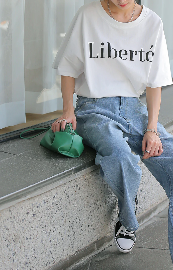 ロゴ Tシャツ 求めてた きれいめ 半袖 レディース ロゴT ■一部7月上旬入荷 オーバーサイズ 体型カバー ドルマン ビッグ プリント 二の腕カバー 綺麗目 大人 ドロップショルダー カットソー ゆったり 白 黒 大きいサイズ 春 夏 HUG.U メール便 - Image 19