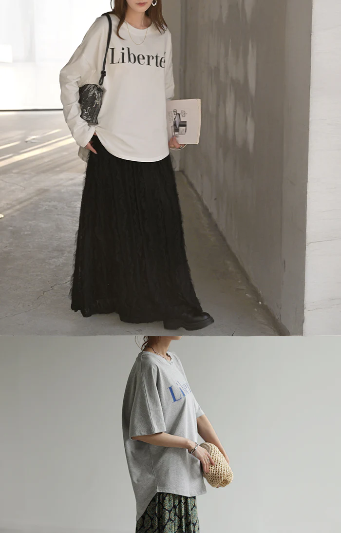 ロゴ Tシャツ 求めてた きれいめ 半袖 レディース ロゴT ■一部7月上旬入荷 オーバーサイズ 体型カバー ドルマン ビッグ プリント 二の腕カバー 綺麗目 大人 ドロップショルダー カットソー ゆったり 白 黒 大きいサイズ 春 夏 HUG.U メール便 - Image 25