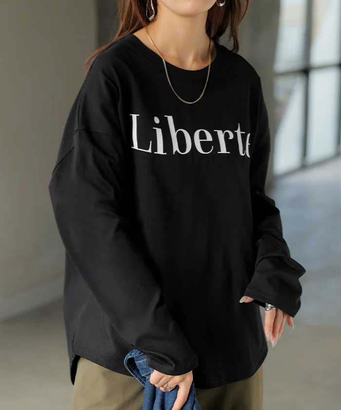 ロゴ Tシャツ 求めてた きれいめ 半袖 レディース ロゴT ■一部7月上旬入荷 オーバーサイズ 体型カバー ドルマン ビッグ プリント 二の腕カバー 綺麗目 大人 ドロップショルダー カットソー ゆったり 白 黒 大きいサイズ 春 夏 HUG.U メール便 - Image 29